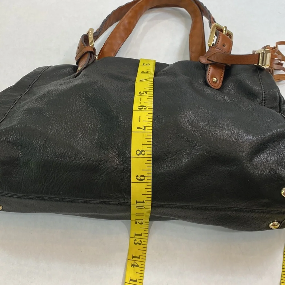 B. Makowsky satchel bag‎ black with brown accents